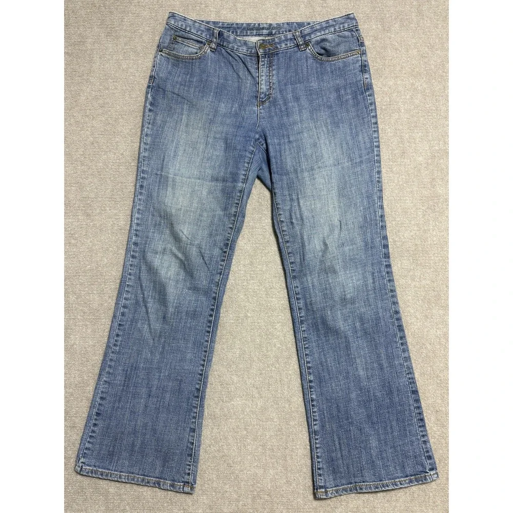 Michael Kors Jeans Womens 12 Bootcut Embroidered MK Pockets Medium‎ Wash Denim